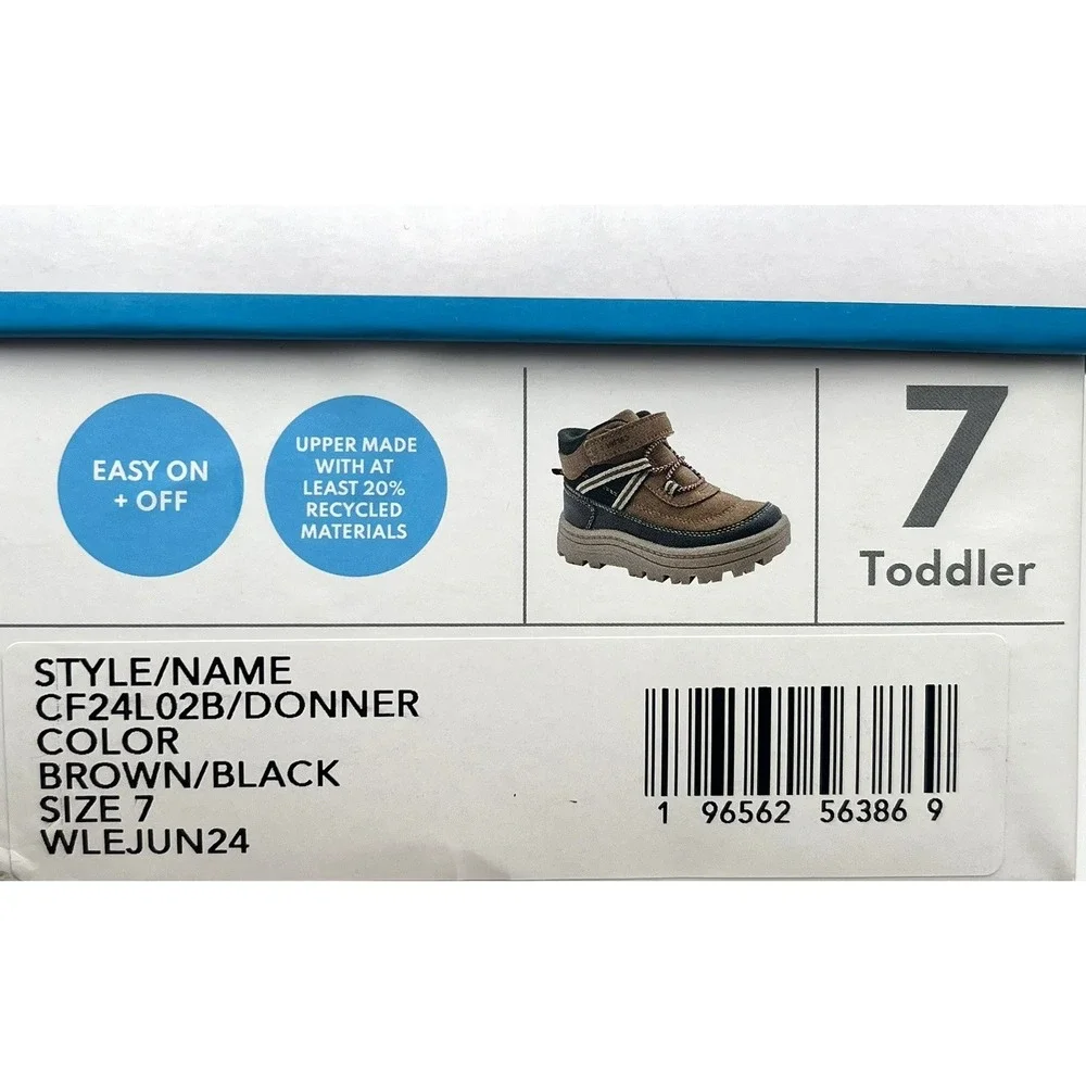 Carter's Donner Toddler Boy's Slip-on Sporty Boot Size 7 Brown/Black Shoes‎